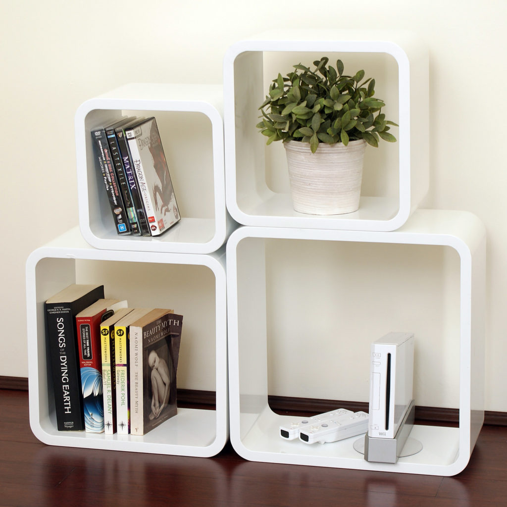 Gloss White Wall Cube Set of 3 Mastershelf