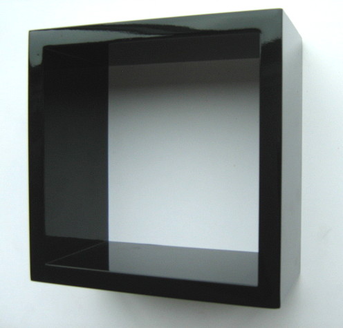Gloss Black Wall Cube Shelf 20x20x10cm Mastershelf - Wall Cube Shelf Black