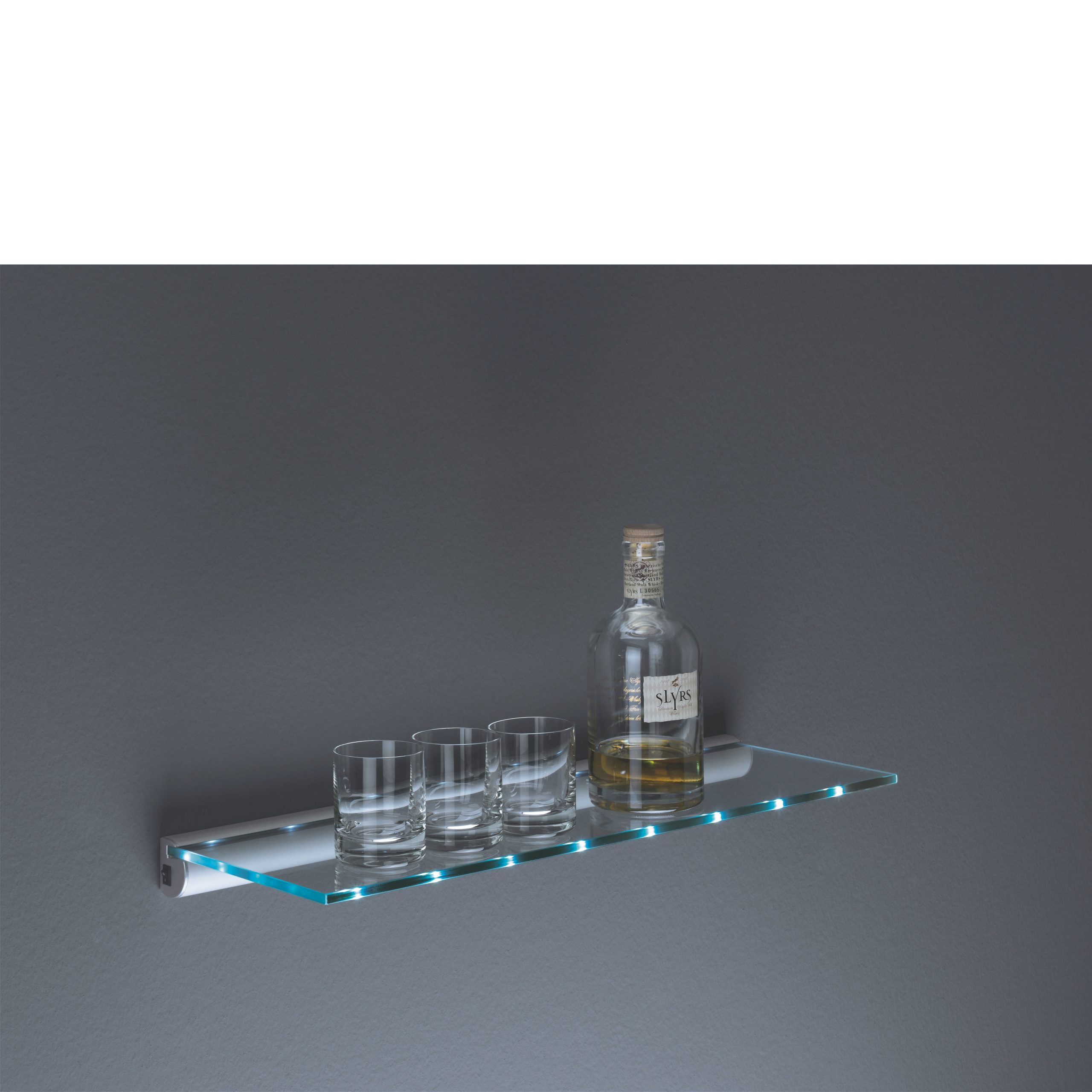 Led Lit Glass Shelf Kit 800x200x8mm 31, Led Bar Shelves Uk