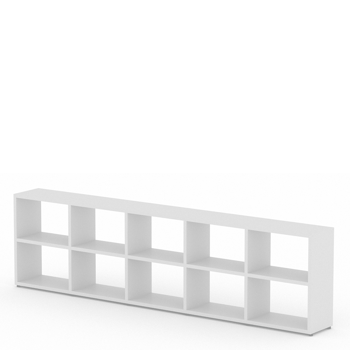 White Modular 2x5 Wide 2878l X 760h, Black Box Shelves