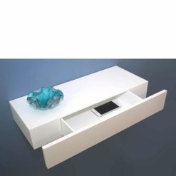 High gloss white drawer shelf