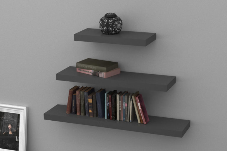 Dark Grey Floating Shelf Kit 570x250x50mm Mastershelf