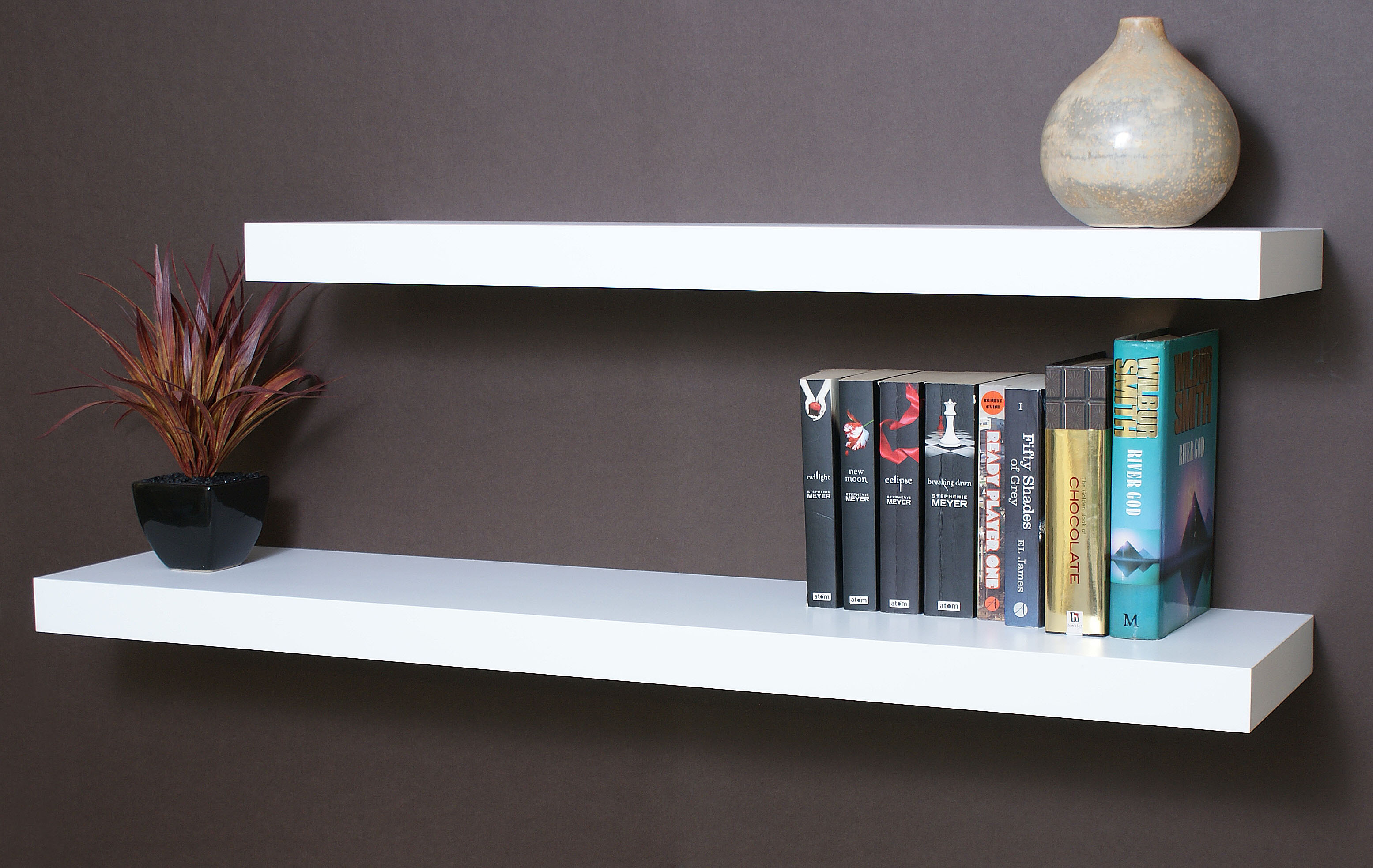 White Floating Shelves For Living Room