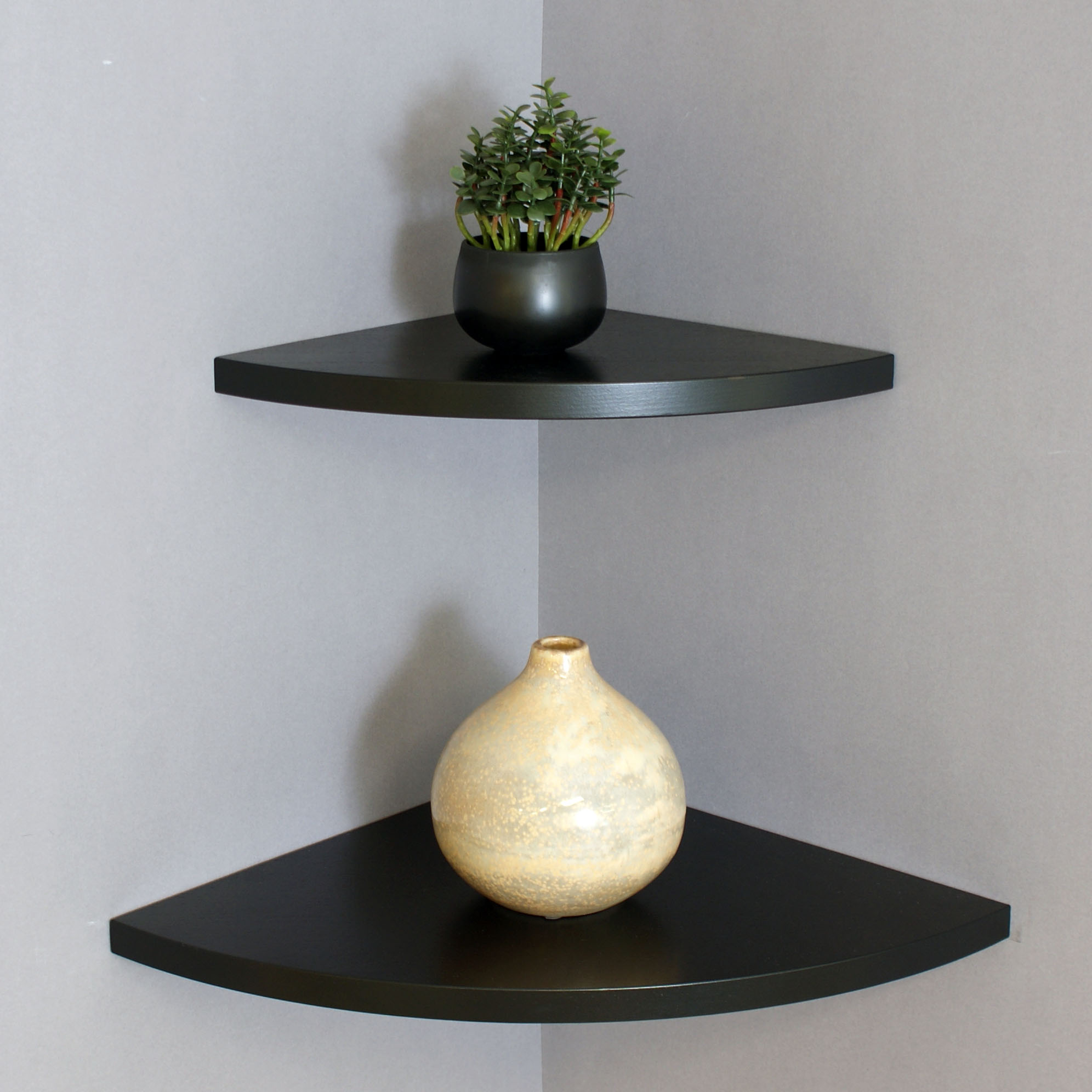 Corner Floating Shelves Black Double Deal Mastershelf 8607