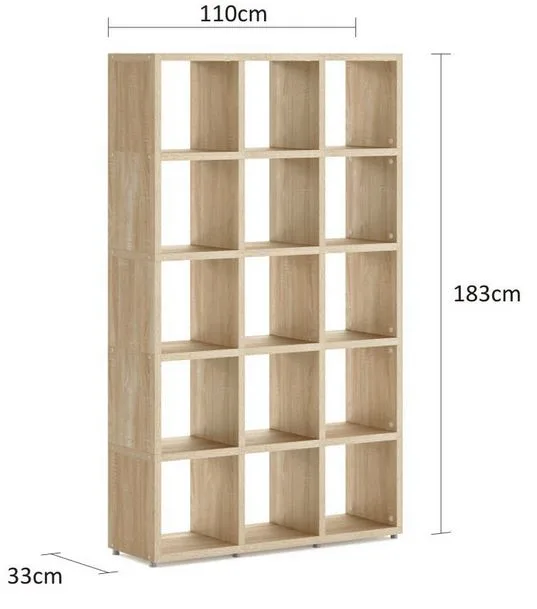 Modular 15 Cube Oak <br> 109.6L x 182.8H x 32.8D - Image 5