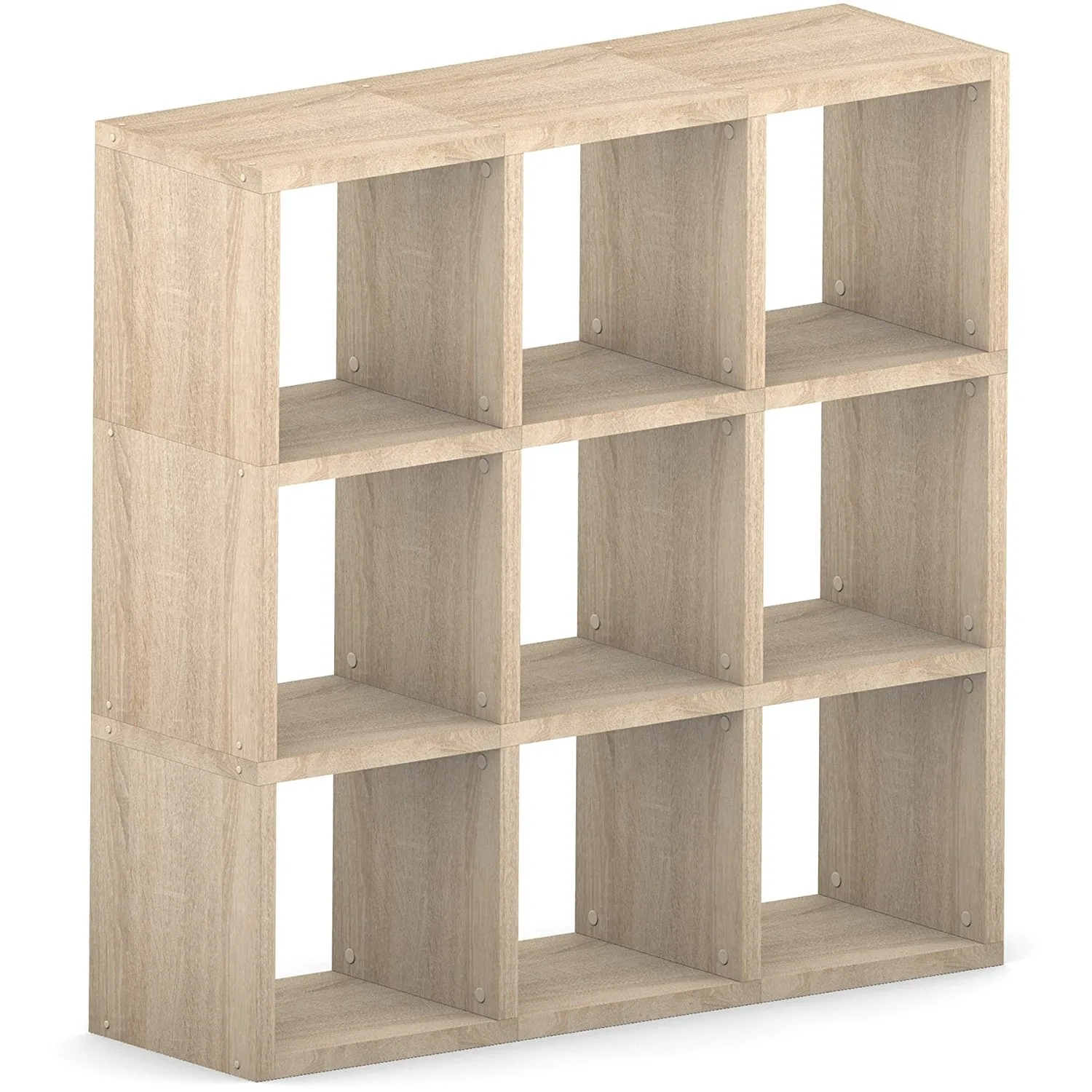 Free Standing Cube Shelving 9 Step Oak