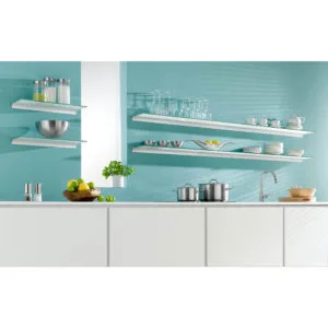 115x20x1cm <br> Glass Shelf + Shelf Slot Bracket