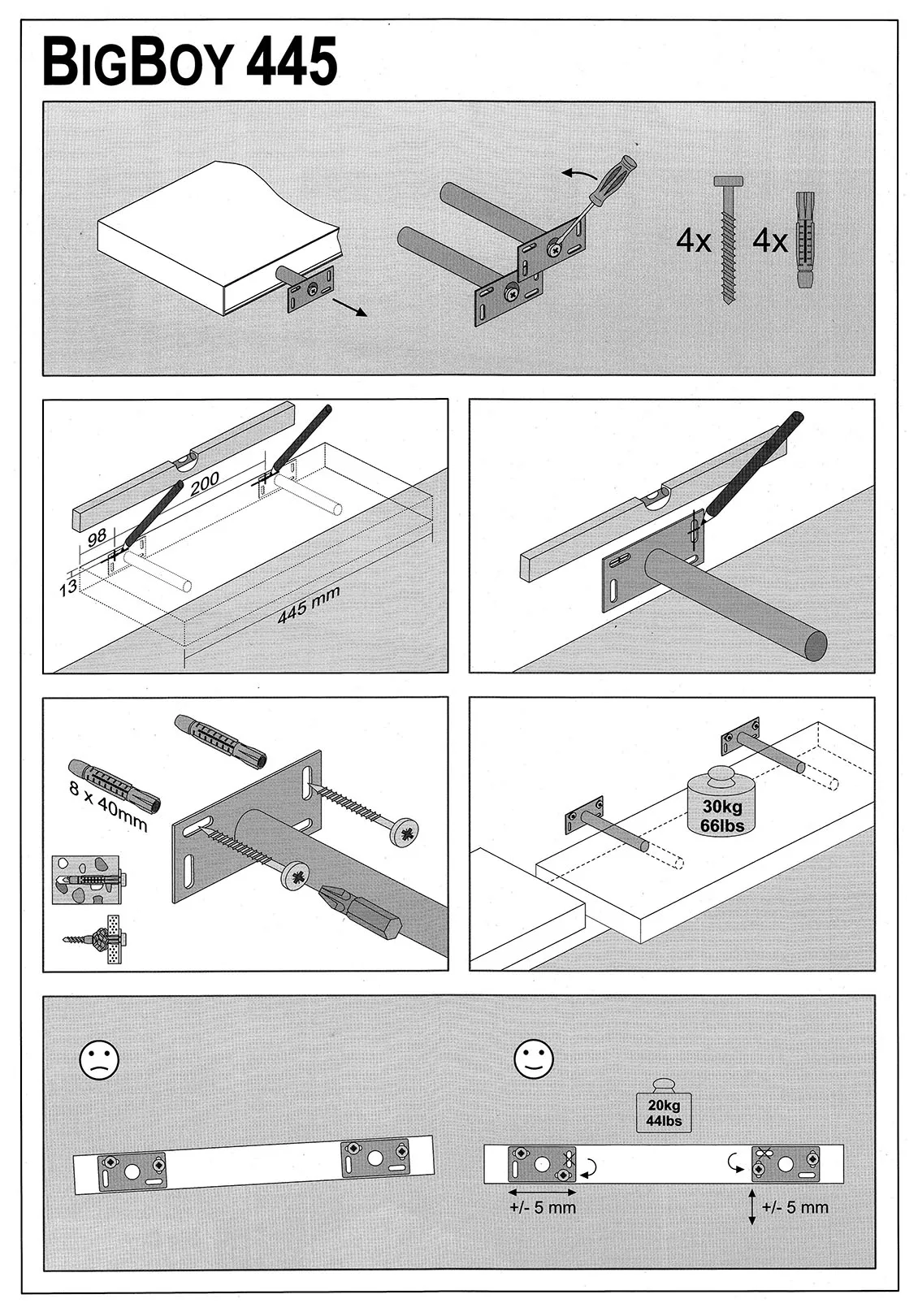 Floating Shelf Kit | Oak | 44.5x25x5cm - Image 2