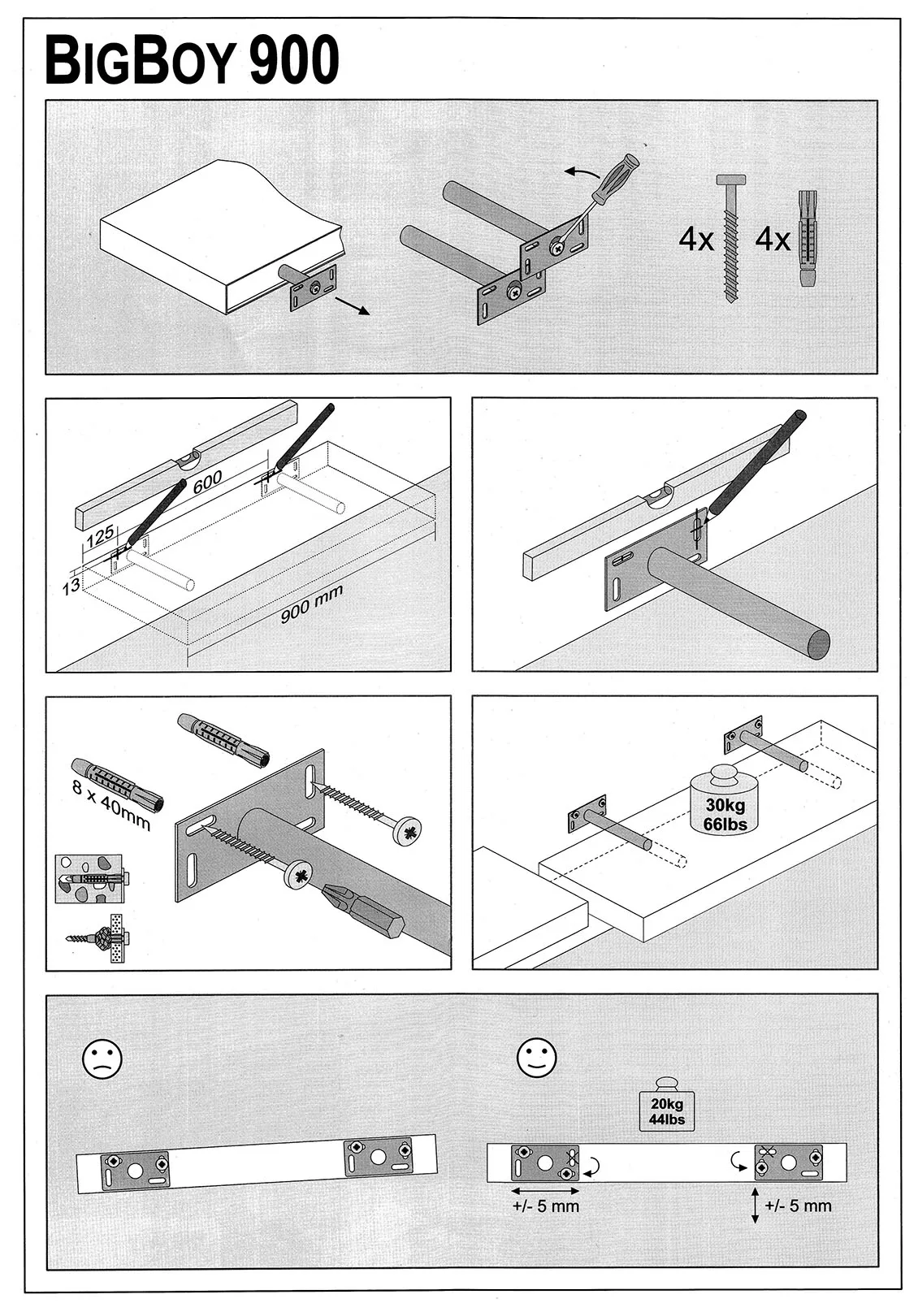 Floating Shelf Kit | Walnut | 90x25x5cm - Image 5