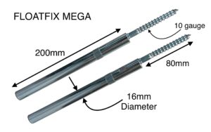 Floatfix MEGA floating shelf brackets steel (pair of)200x16mm